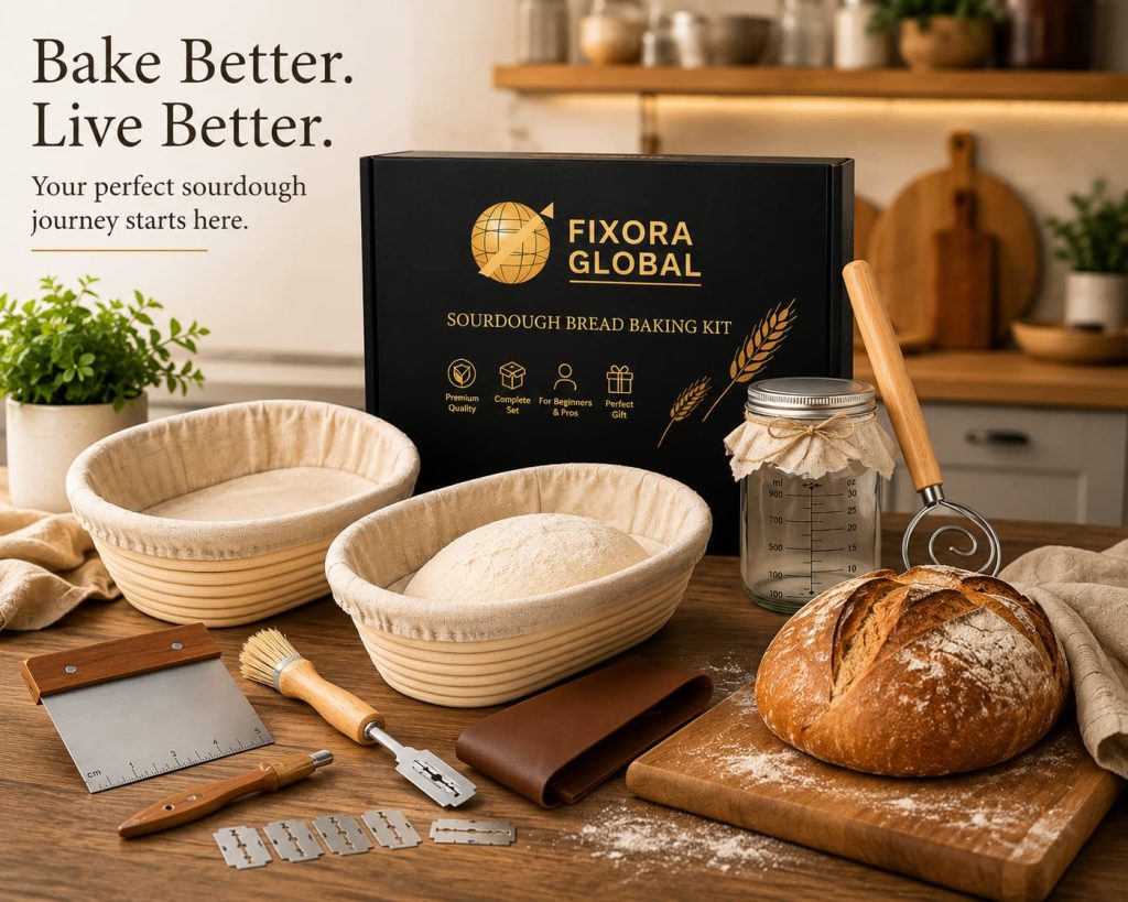 Fixora Global Premium Sourdough Bread Baking Kit - lifestyle kitchen scene