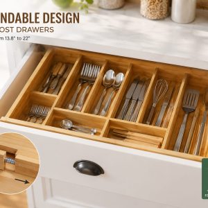 Bamboo Expandable Drawer Organizer