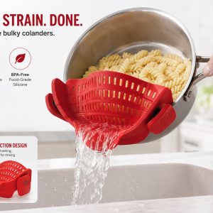 Clip-On Silicone Pot Strainer — 2 Pack